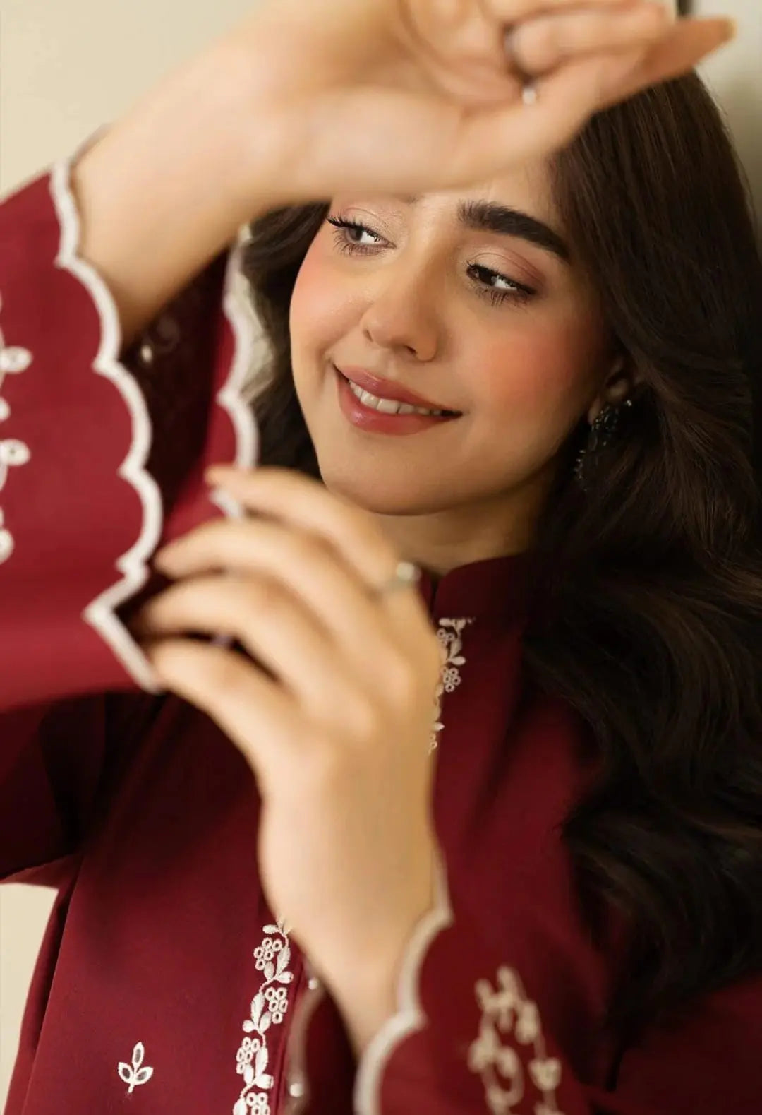 Zarf Embroidered Sleeve Detail on Lawn Shirt by Shai Noor Pakistan