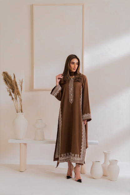 Mocha Royale 3PC Embroidered Lawn