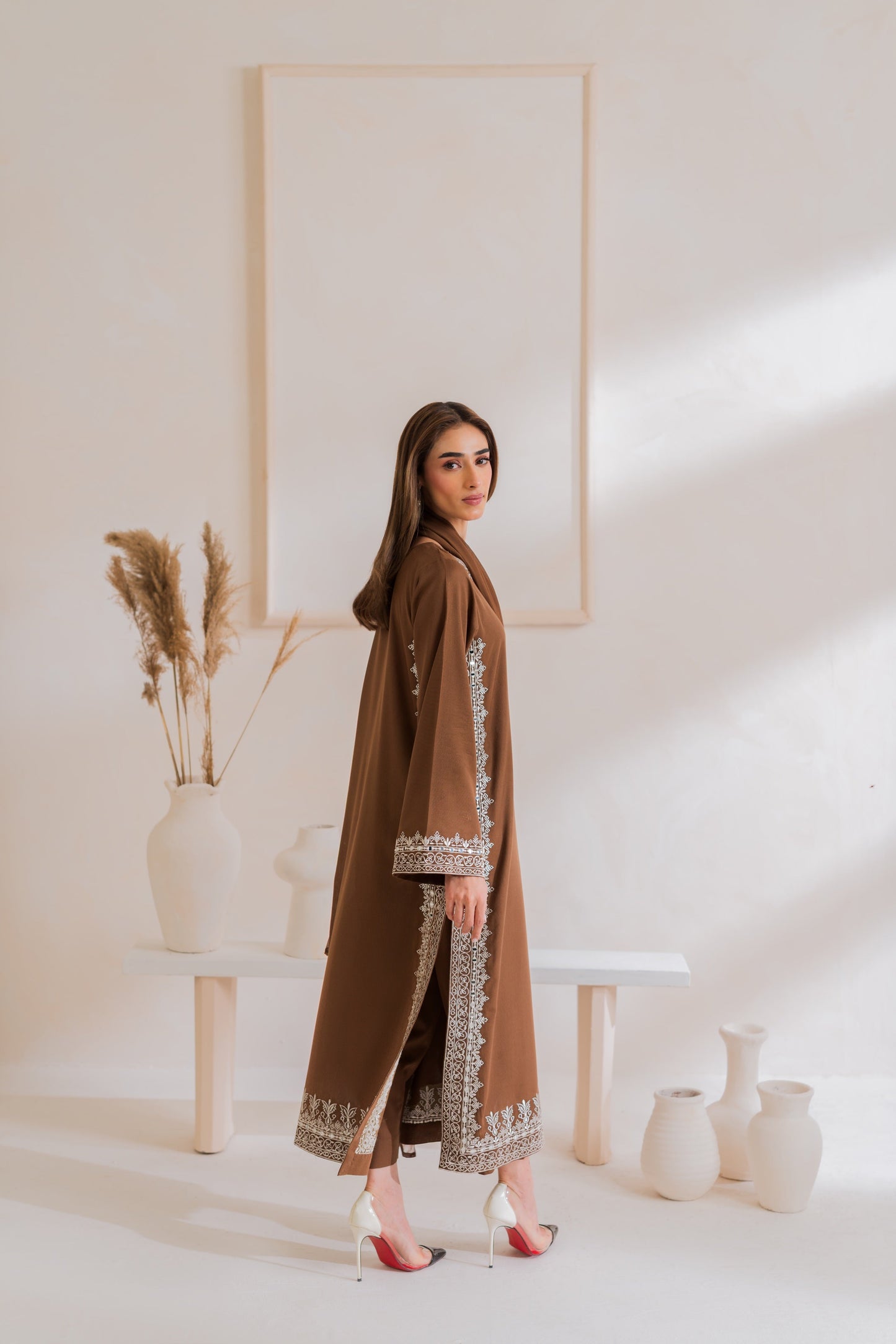Mocha Royale 3PC Embroidered Lawn