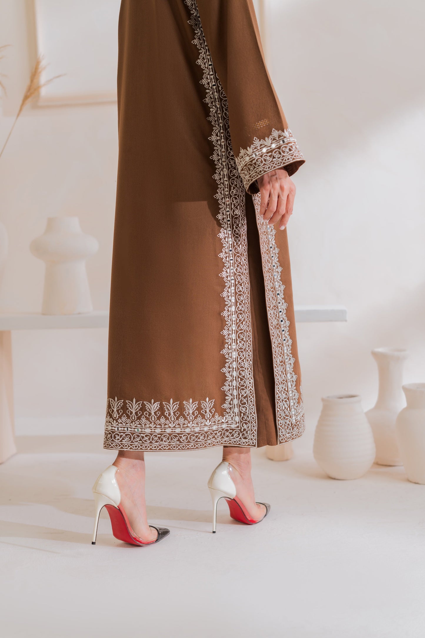 Mocha Royale 3PC Embroidered Lawn