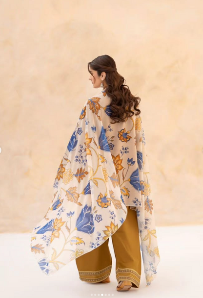 Gulshan women's embroidered 3 piece suit with chiffon dupatta by Shai Noor