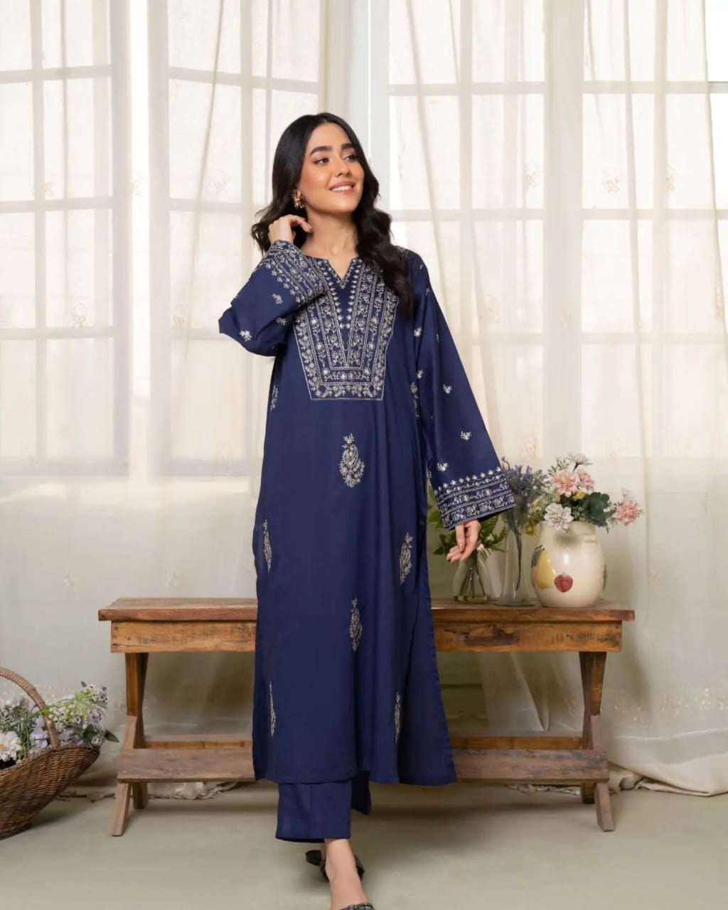 Dazal-Blue-2PC Embroidered Lawn