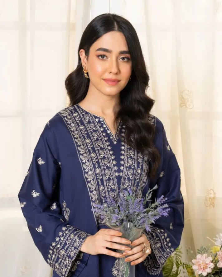 Dazal-Blue-2PC Embroidered Lawn