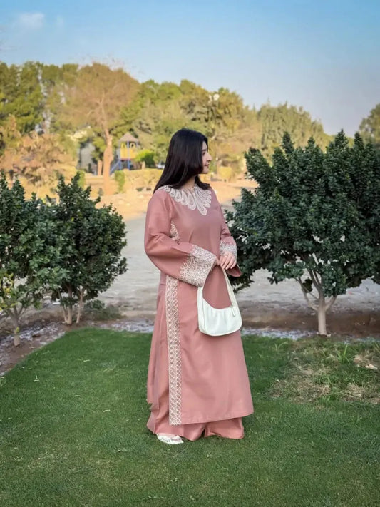 Elegant pink Maria embroidered 2 piece dress for women made in Pakistan
