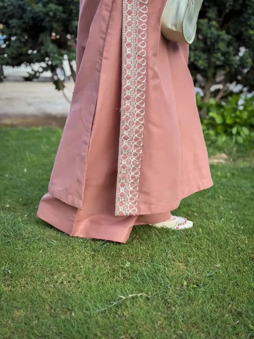 Maria embroidered 2 piece suit for women by Shai Noor with long embroidered shirt and embroidered trouser