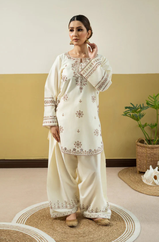 Ivory Heritage-2PC Embroidered Lawn