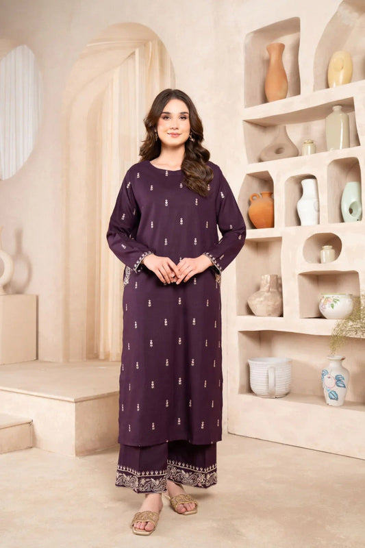 IRIS Plum-2PC Embroidered lawn