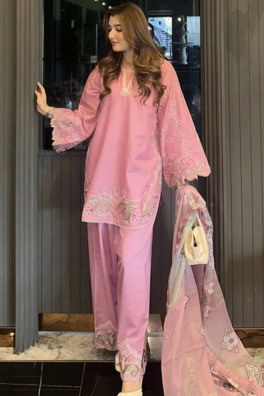 Blush 3 Piece  Embroidered Lawn