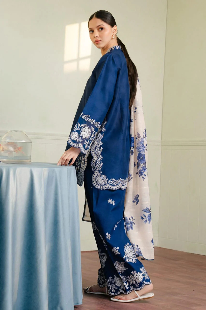 Coco 3 Piece Embroidered Lawn Suit for Women by Shai Noor – Embroidered Shirt, Embroidered Trouser & Chiffon Dupatta, Made in Pakistan