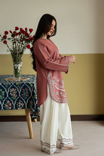 Maya 2 Piece Embroidered Lawn Shirt and Trouser Side View by Shai Noor Pakistan