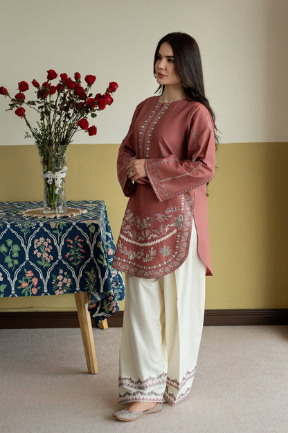 Maya 2 Piece Embroidered Lawn Shirt and Trouser Side View by Shai Noor Pakistan